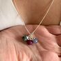 Silver Family Multiple Birthstone Necklace, thumbnail 4 of 11