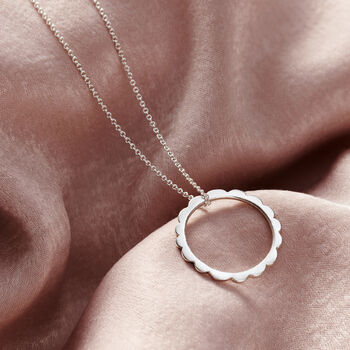 Personalised Scalloped Circle Necklace, 3 of 11
