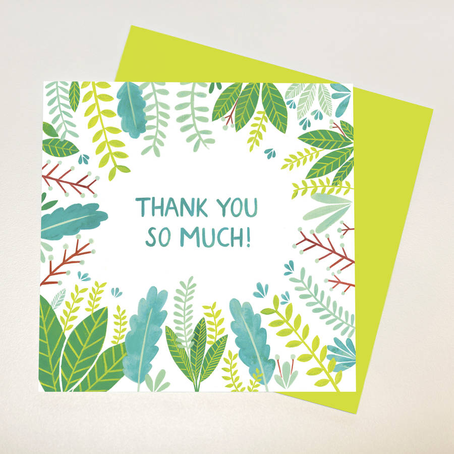 a leafy 'thank you so much' card by emma randall illustration ...