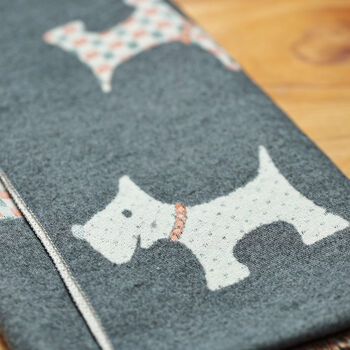 Charming British Terrier Wave Pattern Cotton Blend Scarf, 8 of 11