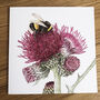 Bumble Bees And Floral Blank Botanical Art Cards, thumbnail 3 of 6