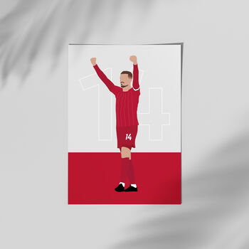 Jordan Henderson Liverpool Football Poster, 3 of 4