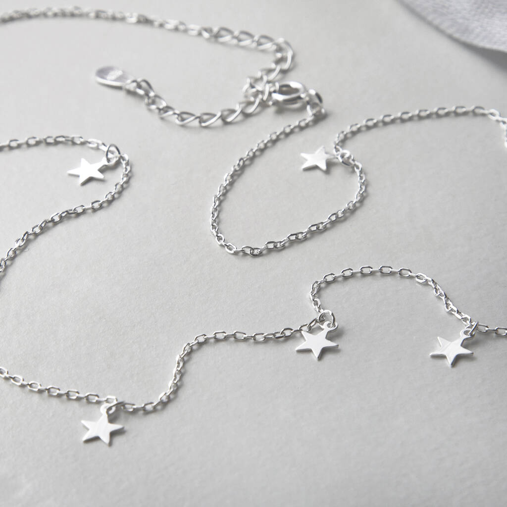 Sterling Silver Star Charm Necklace, 1 of 5