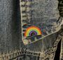 Rainbow Retro Style Enamel Pin Badge, thumbnail 1 of 3