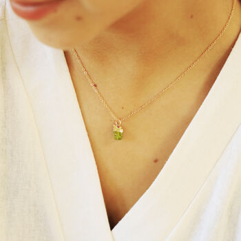 Personalised Peridot August Birthstone Necklace, 5 of 9