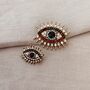 Small Evil Eye Crystal Brooch, thumbnail 3 of 5