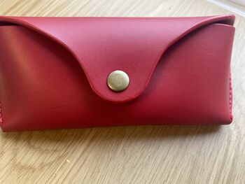 Personalised Red Leather Glasses Case, 9 of 12