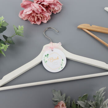 Personalised White Wedding Hanger Tag Peach, 2 of 9