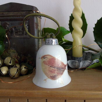 Wren Fine Bone China Bell Decoration, 6 of 8