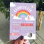 Rainbow Party Invitations Pack Of 20, thumbnail 1 of 2