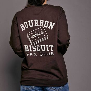 Bourbon Biscuit Fan Club Slogan Sweatshirt, 6 of 6