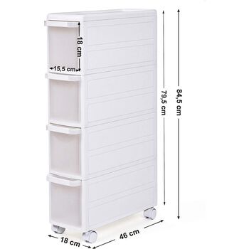 Four Drawer Recess Shelving Unit Stand Utility Trolley, 7 of 7
