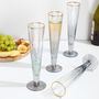 G Decor Set Of Four Grey Hammered Champagne Glasses, thumbnail 1 of 4