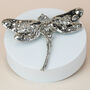 Large Crystal Dragonfly Brooch, thumbnail 2 of 4