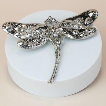 Large Crystal Dragonfly Brooch, 2 of 4