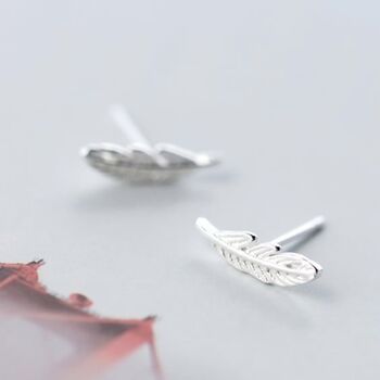 Feathers Appear When Angels Are Near Sterling Silver Earrings, 4 of 7
