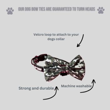 Camouflage Dog Collar Bow Tie, 2 of 4