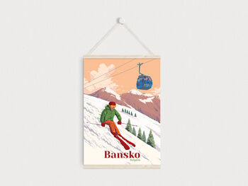 Bansko Ski Resort Bulgaria Travel Poster Art Print, 6 of 8