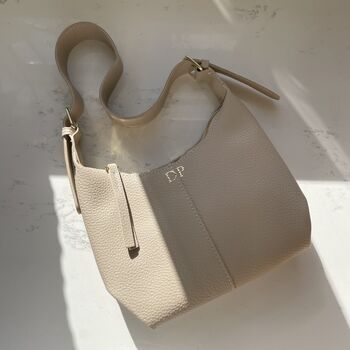 Personalised Pebble Faux Leather Shoulder Hobo Bag, 2 of 6