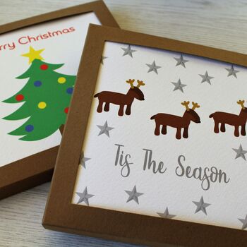 Reindeer Set Of Six Mixed Design Christmas Cards, 9 of 10