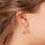 Blue Chalcedony Oval Gold And Silver Drop Hook Earrings, thumbnail 3 of 11