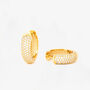 Kin 18 K Gold Plated Cz Rhinestone Pave Earrings, thumbnail 1 of 5
