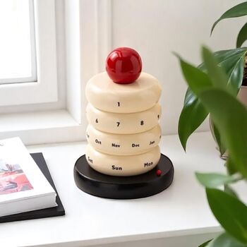Scandinavian Style Rotating Wood Desk Calendar, 8 of 9