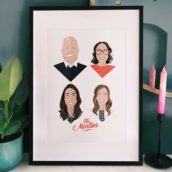 Personalised Family Portrait Print, 2 of 6