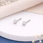 Micro Sterling Silver Disc Stud Earrings – 3mm, thumbnail 1 of 5