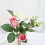 Silk Rose Bouquet In Tall Milk Bottle Vase, thumbnail 6 of 8