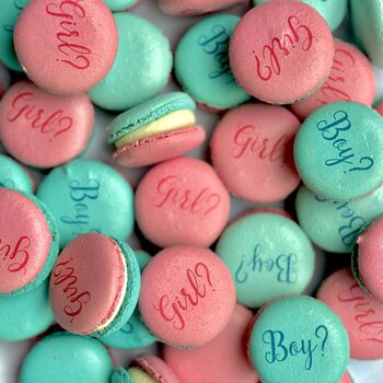 Gender Reveal Baby Party Macarons Gift Box Of 12, 4 of 4