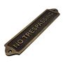 No Trespassing Brass Door Sign Plaque, thumbnail 2 of 12