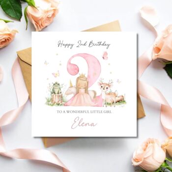 Princess 1st Birthday Card, Pink Birthday Card For Daughter, Granddaughter, Any Relationship, 2 of 3