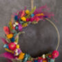 Dried Flower Hoop In Festival Shades, thumbnail 1 of 3