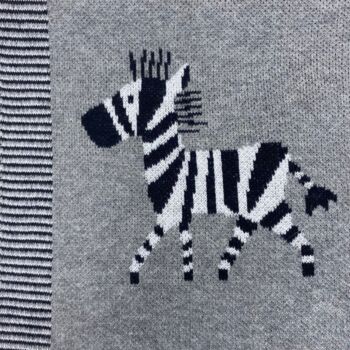 Zebra Knitted Cotton Blanket, 3 of 5