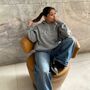 Leiho Varsity Print Grey Hoodie, thumbnail 4 of 4
