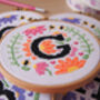 The Floral A Z, Vivid Peach Cross Stitch Kit, thumbnail 3 of 6