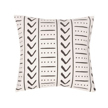 Uma Recycled Cotton Square Cushion Cover In Charcoal, 3 of 4