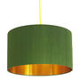 Moss Green Silk Lampshades With Copper Or Gold Lining, thumbnail 1 of 11