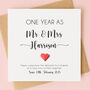 Personalised 1st Anniversary Card With Paper Heart, thumbnail 1 of 6