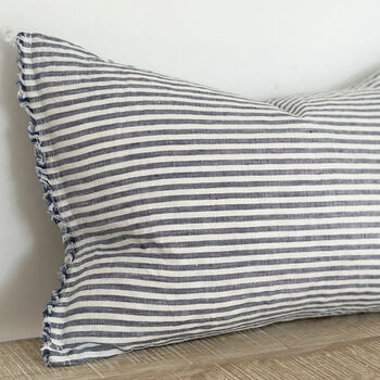Navy And White Stripe Cushion Cover 50 X 30cm, 2 of 4