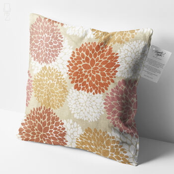 Cushion Cover With Orange Leaf Design, 3 of 5