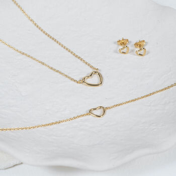 Verona Gold Plated Love Heart Necklace, 4 of 6