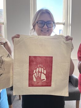 Linocut Tote Bag Workshop Experience For Two In Manchester, 6 of 8