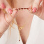 Garnet Gemstone Bar 18 K Gold Plated Chain Bracelet, thumbnail 5 of 12