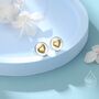 Sterling Silver Two Tone Heart Disk Stud Earrings, thumbnail 1 of 11