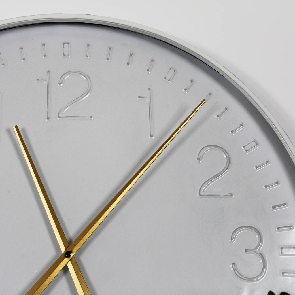White And Gold Large Wall Clock By Lime Tree London
