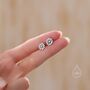 Sterling Silver Tiny Daisy Flower Stud Earrings, thumbnail 4 of 12