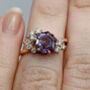 Alexandrite Solid Rose Gold Engagement Ring, thumbnail 4 of 6