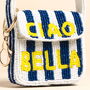 Beaded 'Ciao Bella' Mini Handbag Keyring And Bag Charm, thumbnail 2 of 3